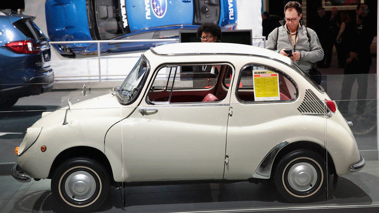A side view of the 1968 Subaru 360