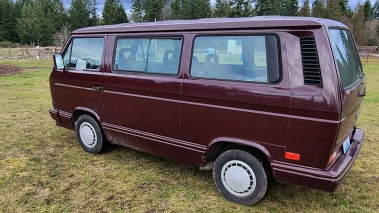 A red Volkswagen van