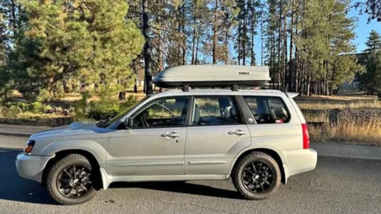 A tan Subaru Forester XT