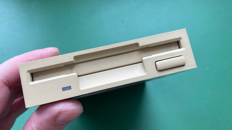 A 3.5-inch floppy disk drive.