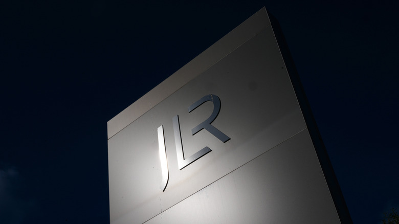 A general view of the JLR signage outside the Jaguar Land Rover electric propulsion manufacturing centre on September 30, 2025 in Wolverhampton, United Kingdom.