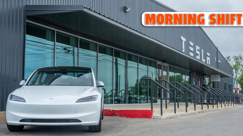 A Tesla Model Y sits on the lot at a Tesla dealership on April 15, 2024 in Austin, Texas.