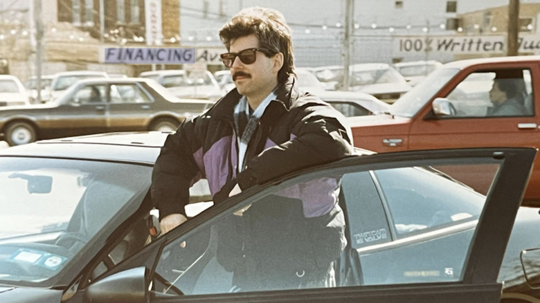 My dad buying his car on Long Island