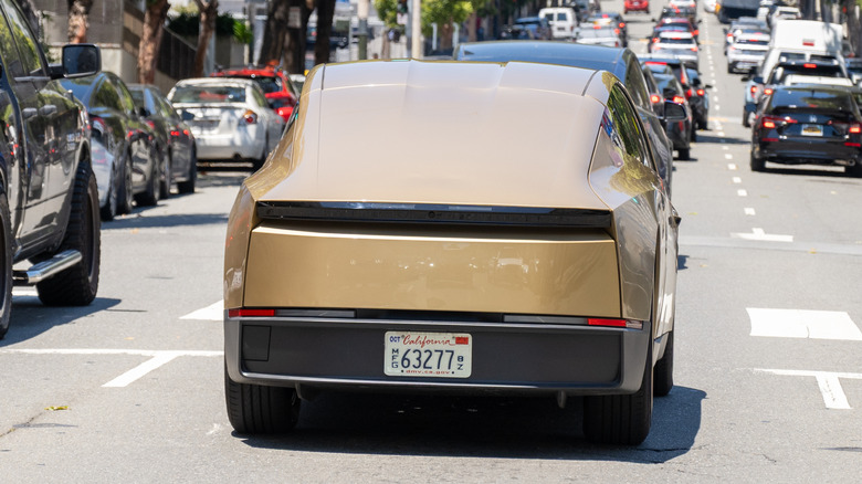 A Tesla Cybercab self-driving car is seen underdoing testing on the street in San Francisco, California, June 17, 2026. (Photo by Smith Collection/Gado/Getty Images)