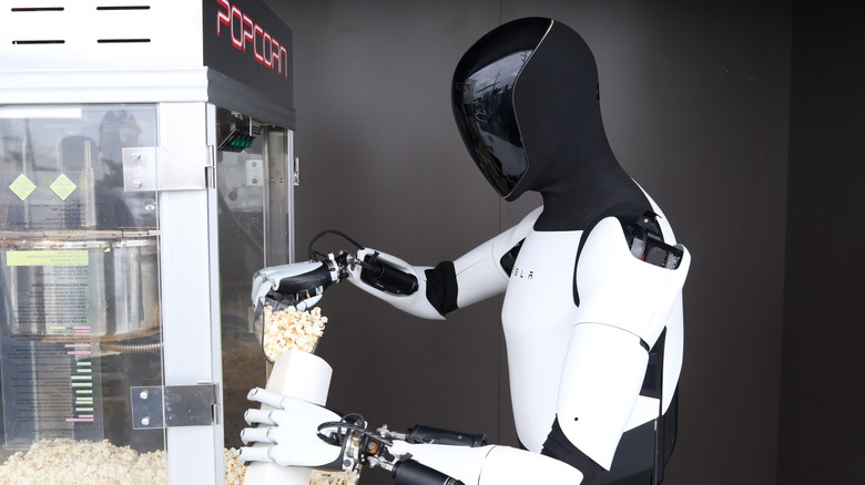 Tesla Optimus robot at the Tesla Diner