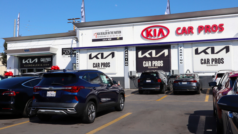 Glendale, California – March 8, 2025: KIA Car Dealership Exterior