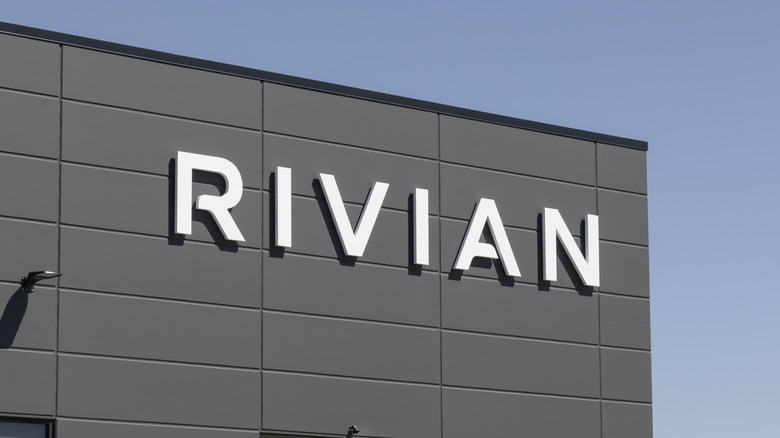 Fishers - June 2, 2026: Rivian Service and Demo Center. Rivian Spaces, an EV Showroom Location, Experience Center, charging stations and shopping.