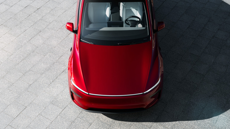 A Tesla Model Y from above
