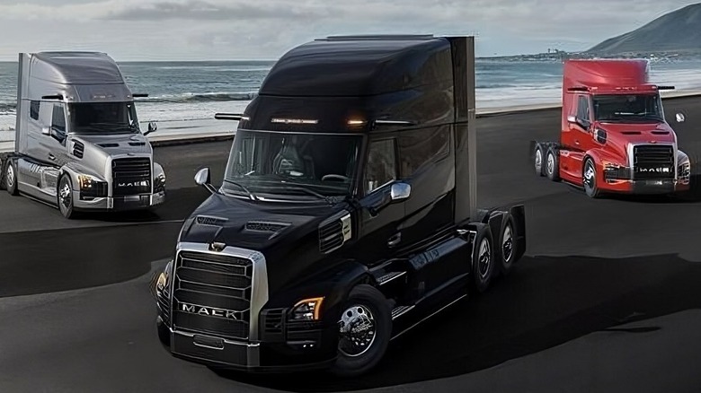 Beauty shot introducing Mack Pioneer trucks