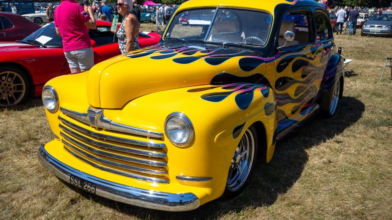 Classic hot rod at car show