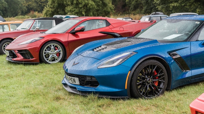 Chevy Corvette Stingray at car show with other cars