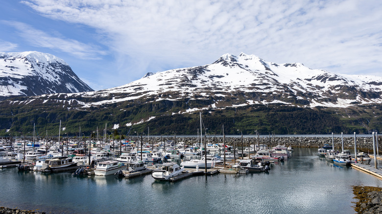 Image of a marina in Whittier, Alaska.
