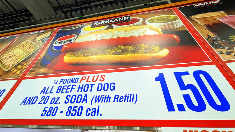 Costco hot dog sign