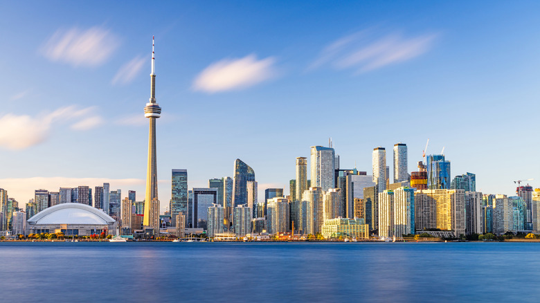 The Toronto skyline in the late afternoon.