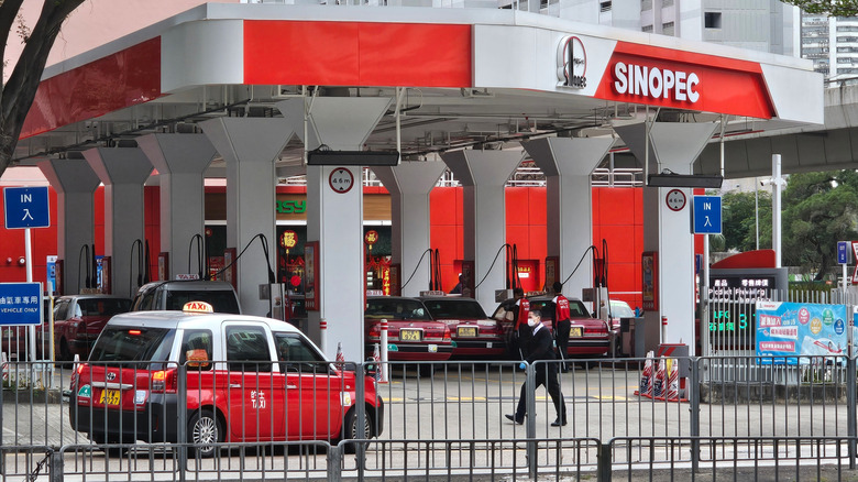 Sinopec gas station in Hong Kong