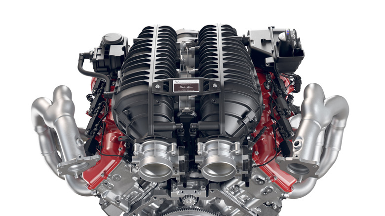 A naturally aspirated 5.5-liter LT6 V8 of the 2023 Chevrolet Corvette Z06