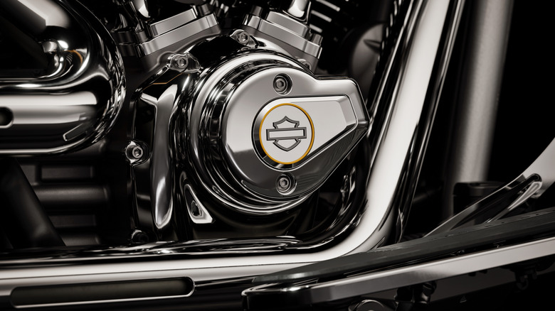 Harley's latest, simplified logo show on a 2025 Harley-Davidson Fatboy Gray Ghost