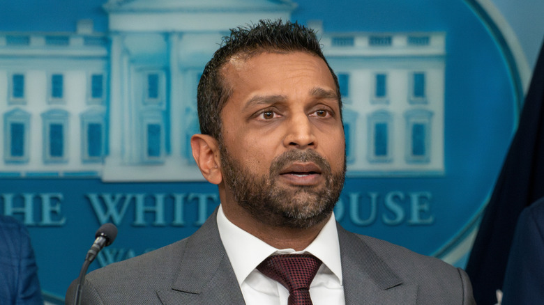 Washington DC, United States, August 11 2025:FBI Director Kash Patel Speaks during President Donald Trump press briefing to announce he is invoking the Home Act
