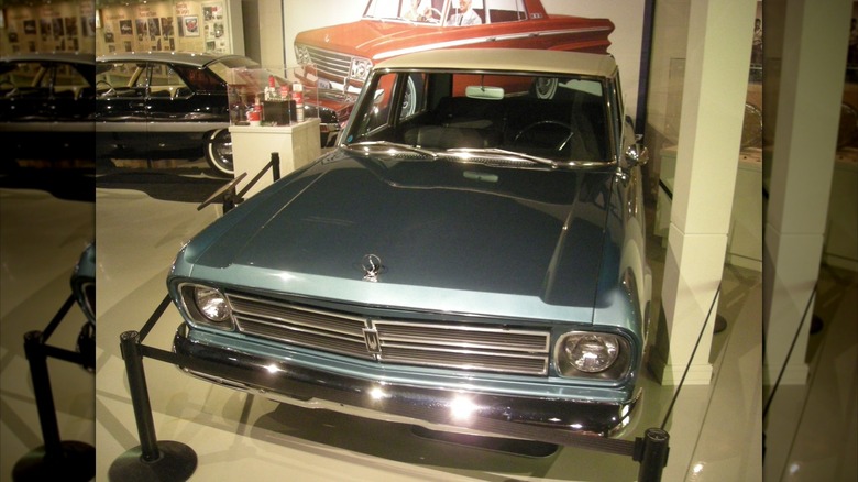 Front shot of the last ever Studebaker to be made, parked in the Studebaker National Museum.