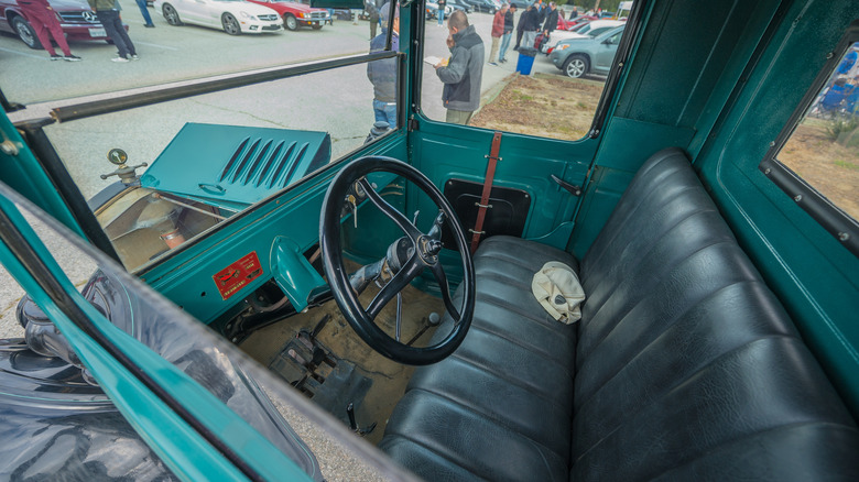 The cabin of a late-model Ford Model T
