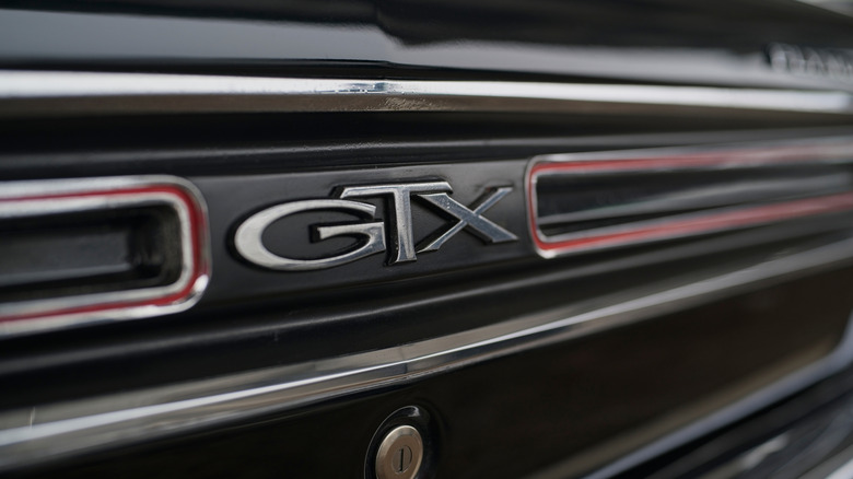 Closeup shot of a GTX badge