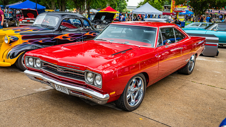 Front-quarter view of a 1969 Plymouth GTX two-door hardtop