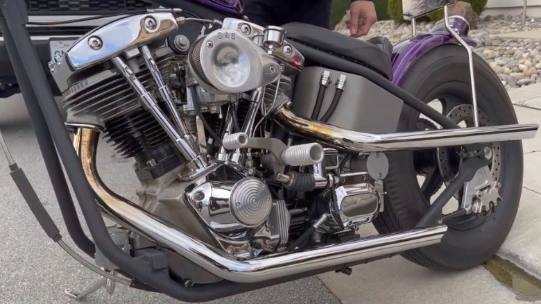 A Harley Davidson Shovelhead engine