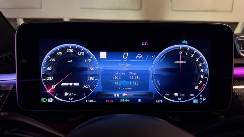 Gauge cluster of a Mercedes-AMG S63