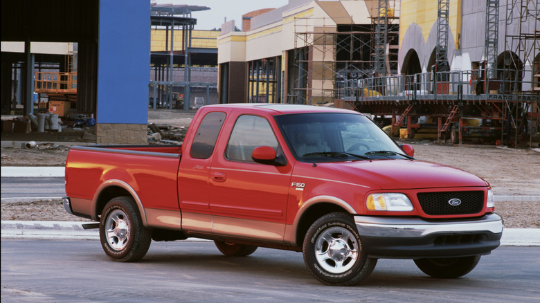 Ford F-150 parked in a work site parking lot