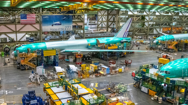 A Boeing 777X in production