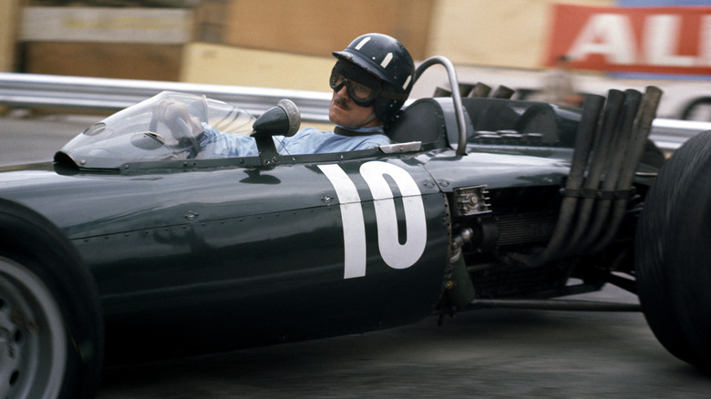 Graham Hill driving in the 1962 BRM