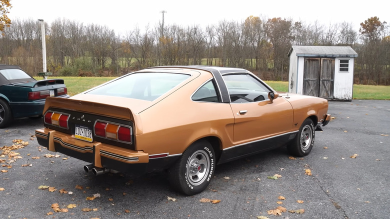 A rear-quarter shot of a 1975 Ford Mustang II Mach 1