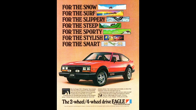 A 1983 AMC Eagle SX-4 ad.