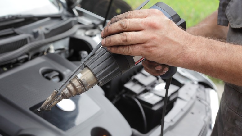 Plastic welder used on car