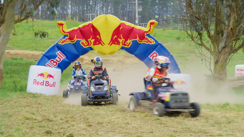 Red Bull racing lawn mowers