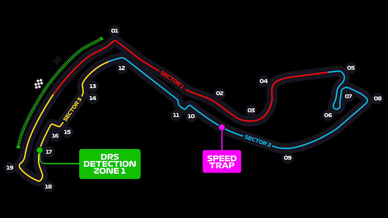 An overview of the Monaco Circuit against a black background.