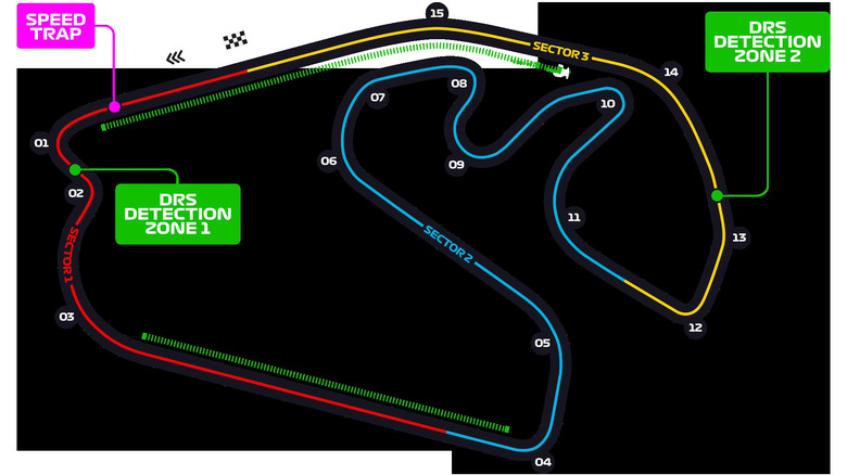 An overview of the Autodrome Jose Carlos Pace Circuit against a black background.