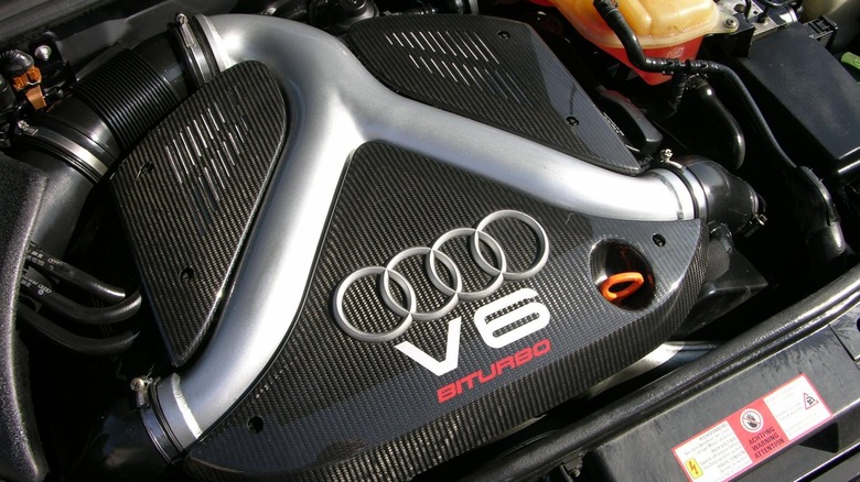 Audi RS4 B5 turbocharged V6 engine.