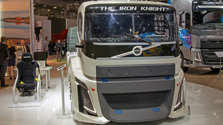 The Volvo Iron Knight parked in a gallery