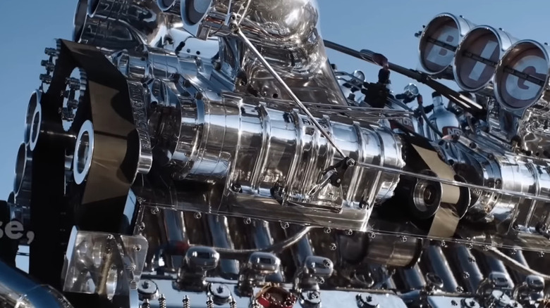 The supercharged V24 engine in Thor24 semi truck