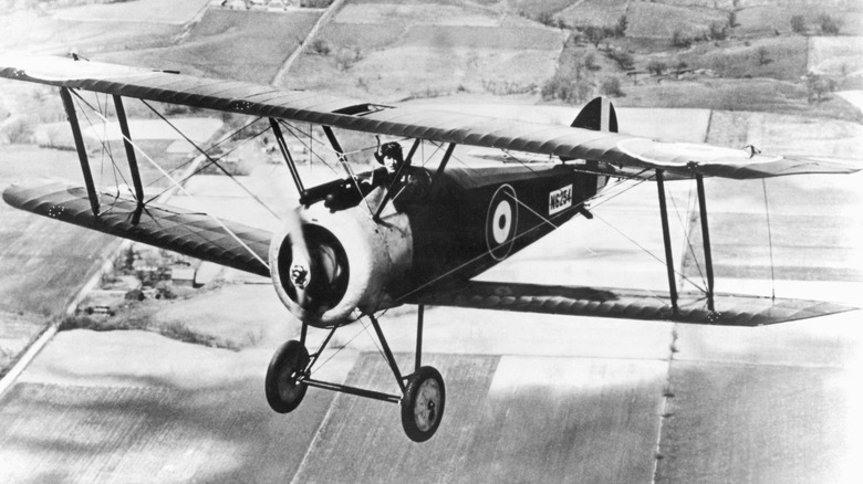 A Sopwith F.1 "Camel" plane, one of the models fitted for a Gnome engine.