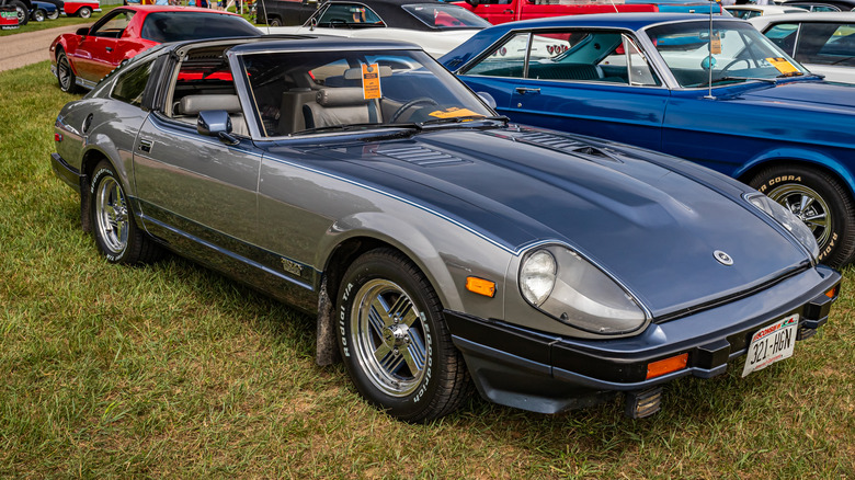 Grey Datsun 280ZX Turbo at a car show