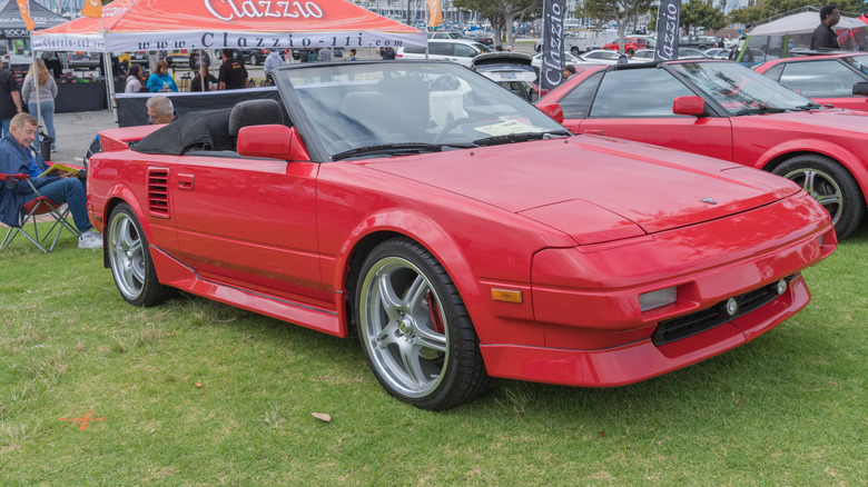 Red 1987 Toyota MR2 at a car show