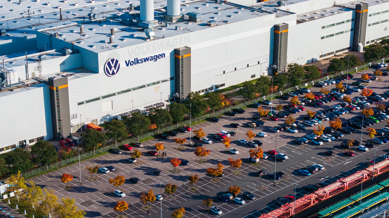 An aerial position of nan Volkswagen electrical car mill successful Zwickau, Germany.