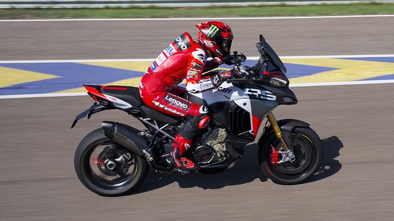 Ducati Multistrada V4 RS on a racetrack