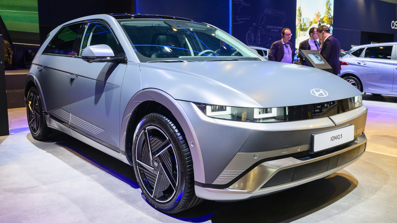 A Hyundai Ioniq 5 at an exhibition.