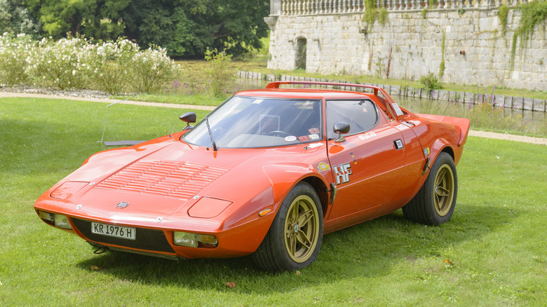 A Lancia Stratos on display at castle Dyck in Juchen, Germany.