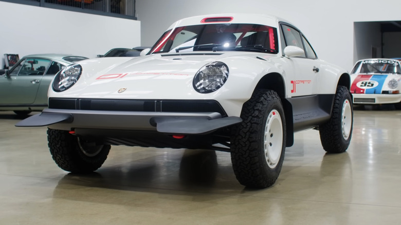A Singer ACS with knobby tires and bespoke bodywork