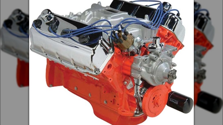 A new Mopar Gen II 426 Hemi engine photographed on a white background