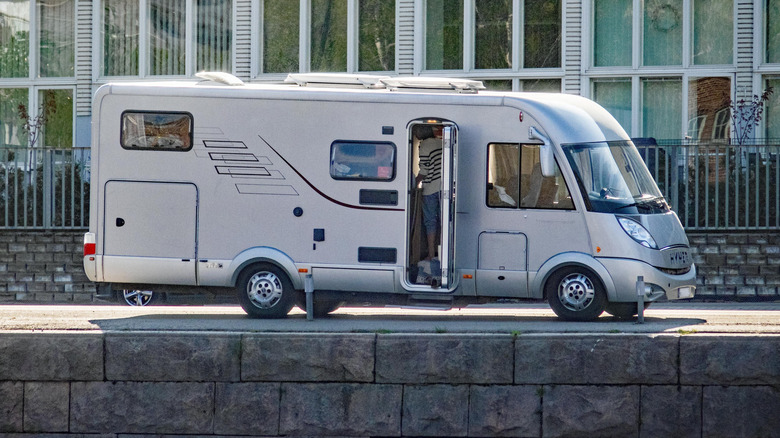 RV parked by a ledge in Finland
